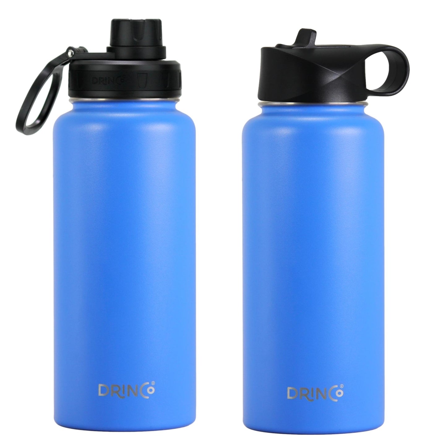 DRINCO® 32oz Stainless Steel Water Bottle (3 lids) - Royal Blue